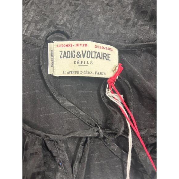 Zadig and Voltaire NWT Racky Silk Jacquard Midi Dress in Dark Chocolate Small‎ - Picture 6 of 7